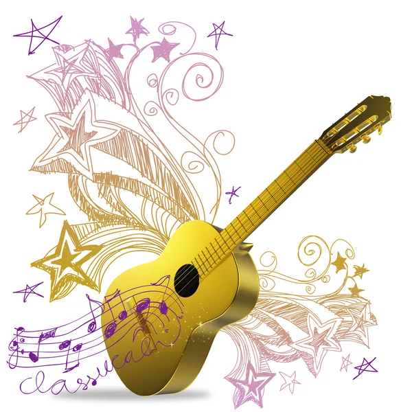 Golden guitar — Stock Photo, Image