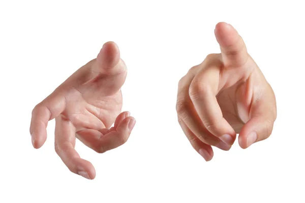 Vide ouvert et pointant femme mains — Photo