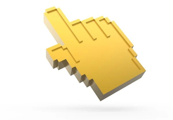Golden pixel hand — Stock Photo, Image