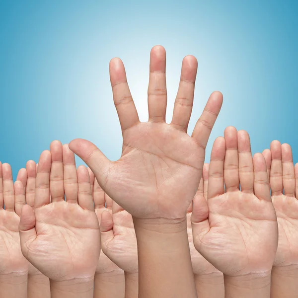 Many Hands raise high up — Stock Photo, Image