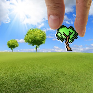 el piksel ağacı simgesini seçer