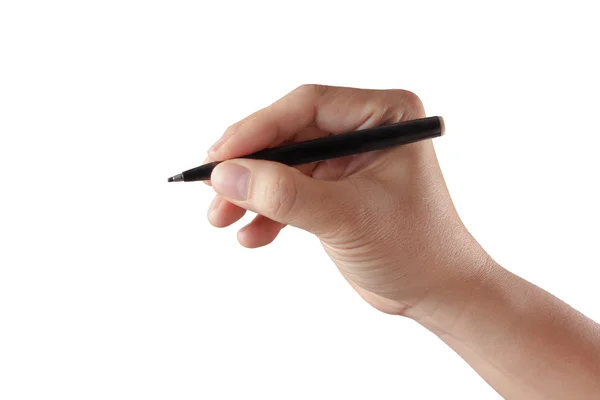 Männliche Hand mit Stift isoliert — Stockfoto