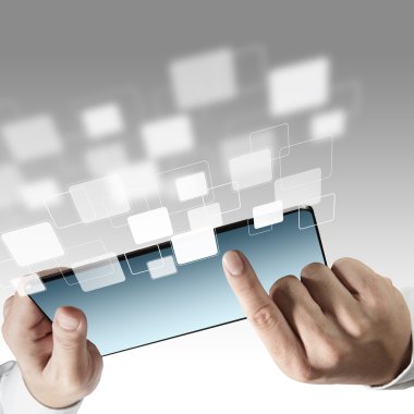 tablet bilgisayar ve sanal simgeler