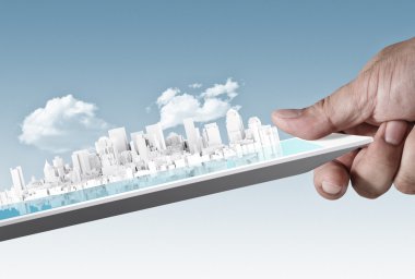 dokunmatik ekran tablet kavram olarak şehir