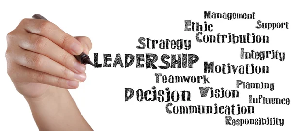 Mano scrittura leadership — Foto Stock