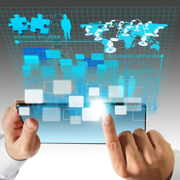 Prozessdiagramm für virtuelle Geschäftsnetzwerke — Stockfoto