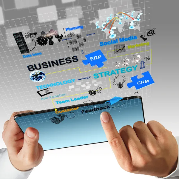 Virtual business process diagram — Stock Photo, Image