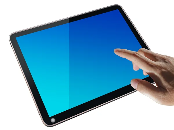 Hochdetaillierter Tablet-PC auf weißem Hintergrund, 3D-Renderer — Stockfoto