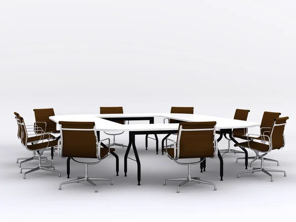 会议室的会议桌和椅子 — 图库照片