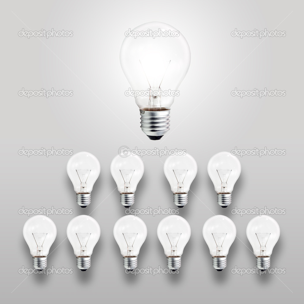 leader light bulb as concept