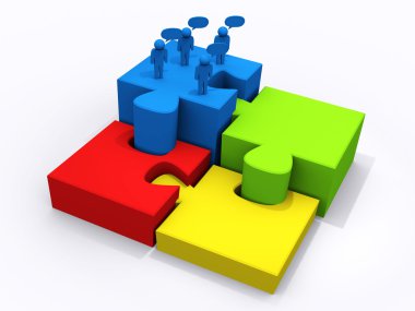başarı için puzzle parçaları üzerinde iş takım çalışması