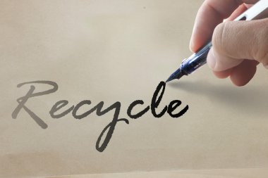 el yazma geri dönüşüm sözcüğü yeniden işleyip kullanı kağıt