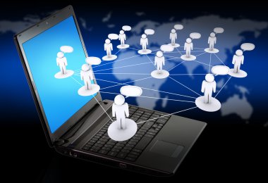 laptop as Social networking concept clipart