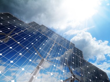 Renewable, alternative solar energy,green business clipart