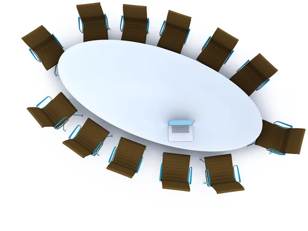 Vue du dessus d'une table pour réunion avec espace de copie — Photo
