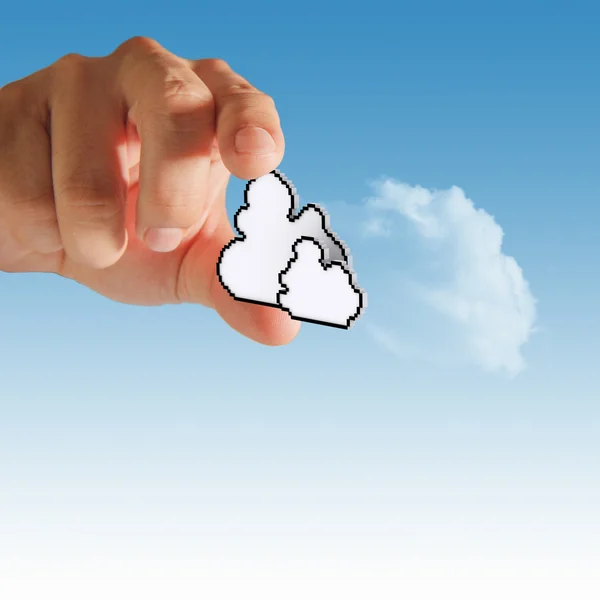 Cloud computing pixel icon — Stock Photo, Image