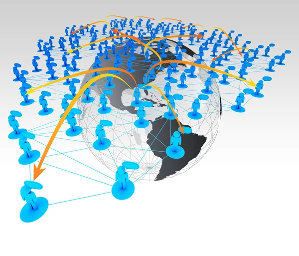 Sociaal netwerk concept in 3d — Stockfoto