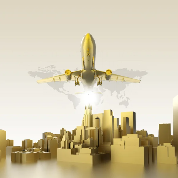 Golden plane — Stock Photo, Image