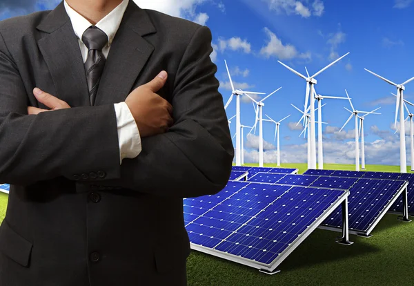 Man bedrijfssucces met energiebesparing — Stockfoto