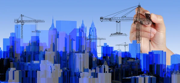 City Blue xray transparent rendered — Stock Photo, Image