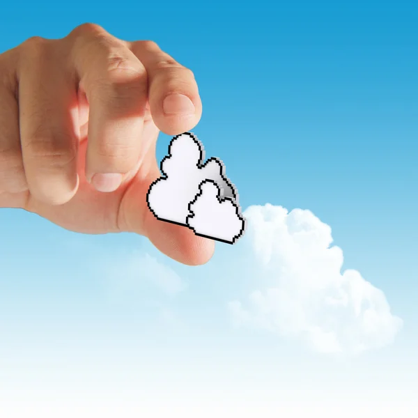 Mano con cloud computing concep — Foto Stock