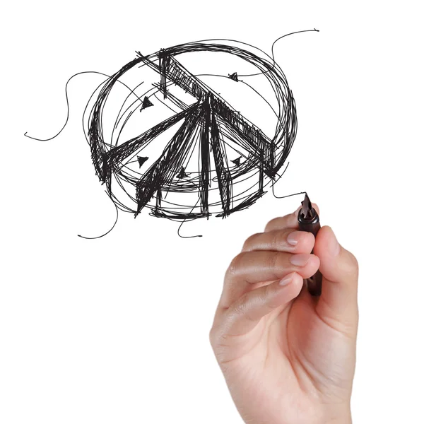 Hand Zeichnung Kuchen auf einem weißen — Stockfoto