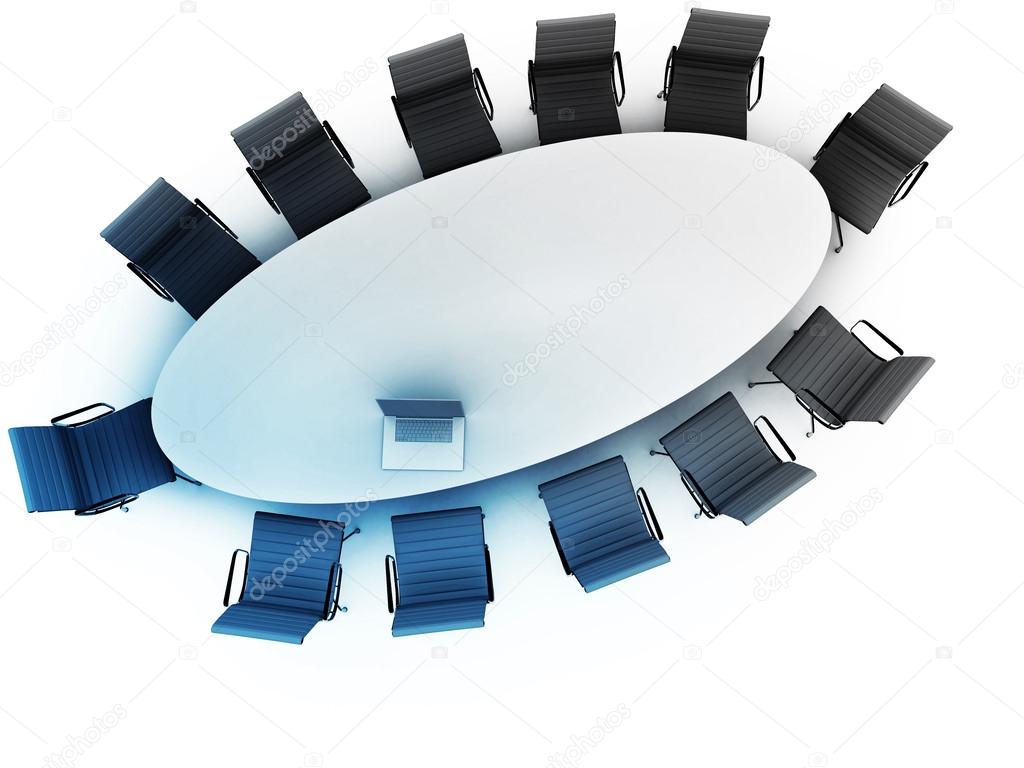 Top view of a table for meeting with copy space