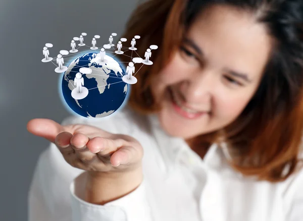 Retrato de la joven mujer de negocios feliz — Foto de Stock