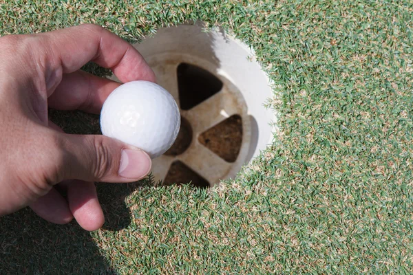 Golf ball on green — Stock Photo, Image