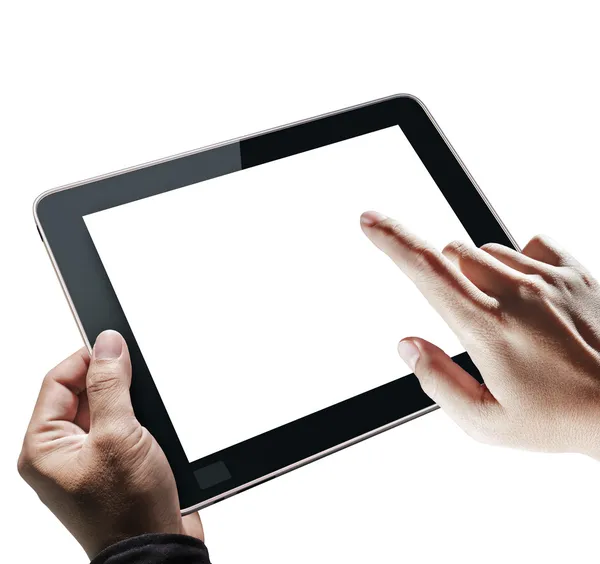 Händer som håller tablet — Stockfoto