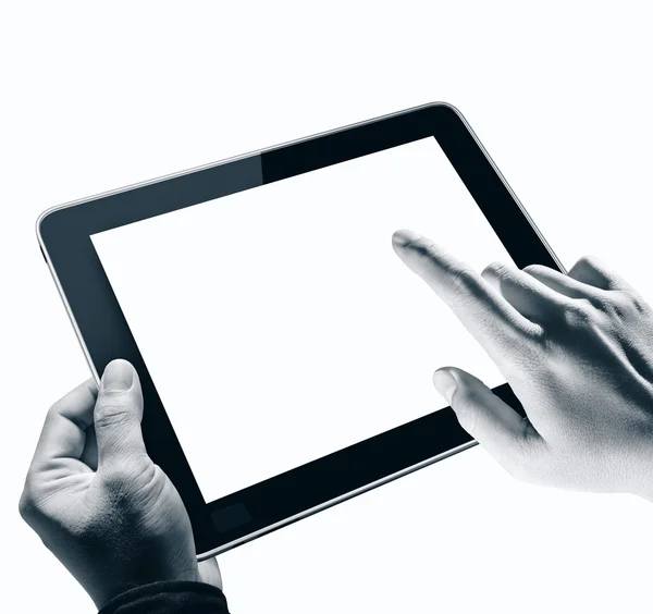 Händer som håller tablet — Stockfoto