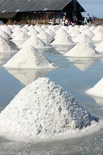 Salt texture with farmer — Stock Photo, Image