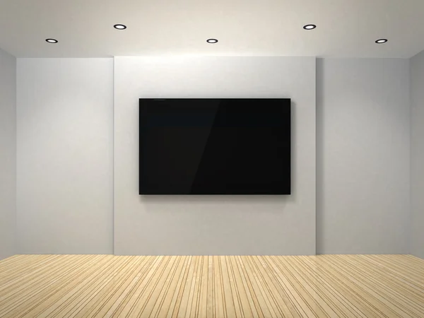 TV dans la chambre blanche — Photo