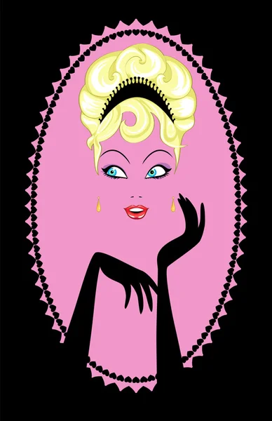 Glamorous woman's portrait in pink — Stock Vector
