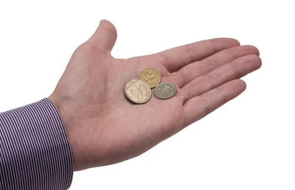 Hand holding coin — Stock Photo, Image