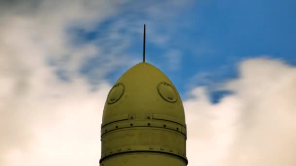 Clouds over topol-m missile, timelapse — Stock Video