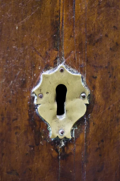 Schlüsselloch des alten Türschlosses — Stockfoto
