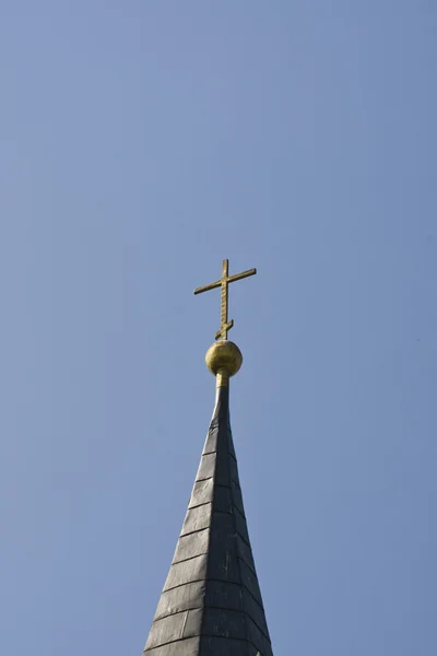 Cruz ortodoxa na cúpula — Fotografia de Stock