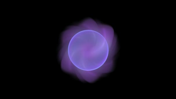 Абстрактний обертовий фіолетовий об'єкт на чорному — стокове відео