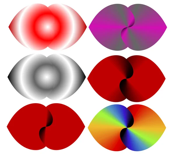 Élément abstrait double coeur — Image vectorielle