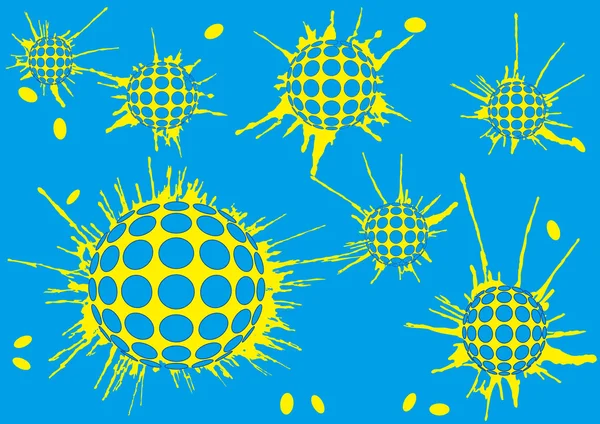 Fondo medio tono blot bolas azul — Archivo Imágenes Vectoriales