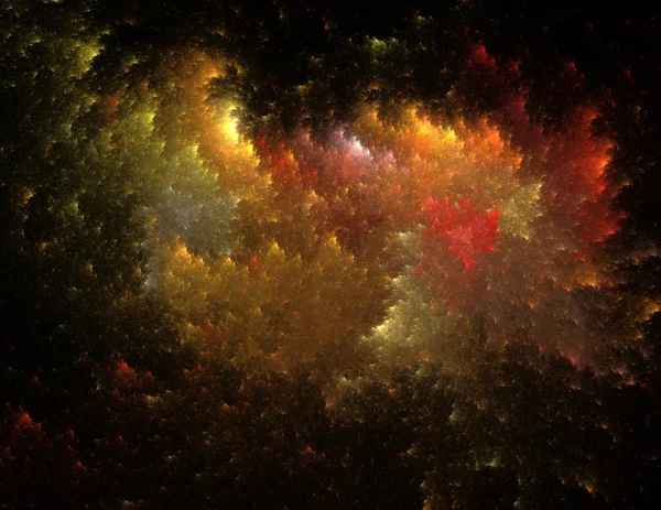 Ilustración fractal de fuego sobre negro —  Fotos de Stock