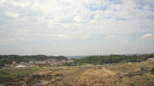 Dumping Trucks em Sand Pit, Timelapse — Vídeo de Stock