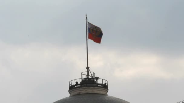 Russian Federation Flag Over Kremlin — Stock Video
