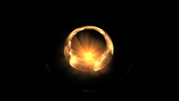 Golden Ring and Fire on Black — Stock Video
