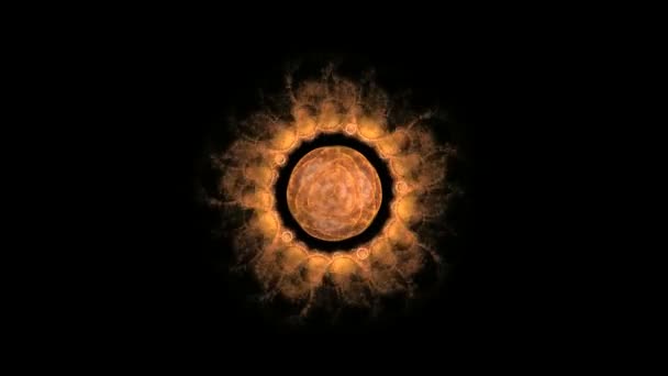 Objet Orange Rotatif Abstrait sur Noir 