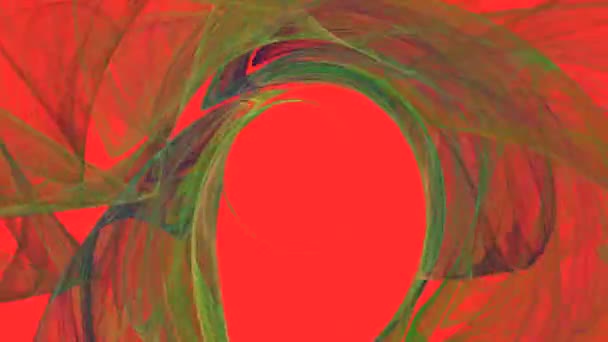 Pyörivä vihreä objekti punaisella — kuvapankkivideo