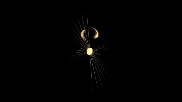 Абстрактные золотые звезды на черном — стоковое видео