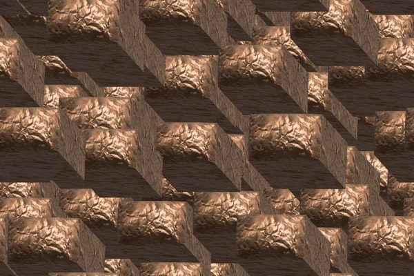 Купер Фольга Кубики Безшовний візерунок, 3D ілюстрація фон — стокове фото