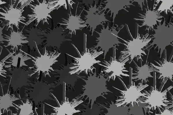 Monochromatyczne czarne białe plamy Bezszwowe tło 3D — Zdjęcie stockowe